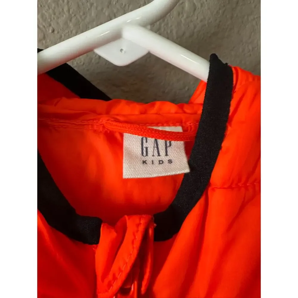 Gap Kids Orange Hooded Puffer Jacket Youth Medium Hood